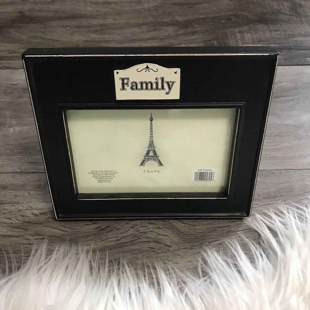 Black Wood Sentiments “Family” Picture Frame 4x6 inch Photo Gift
